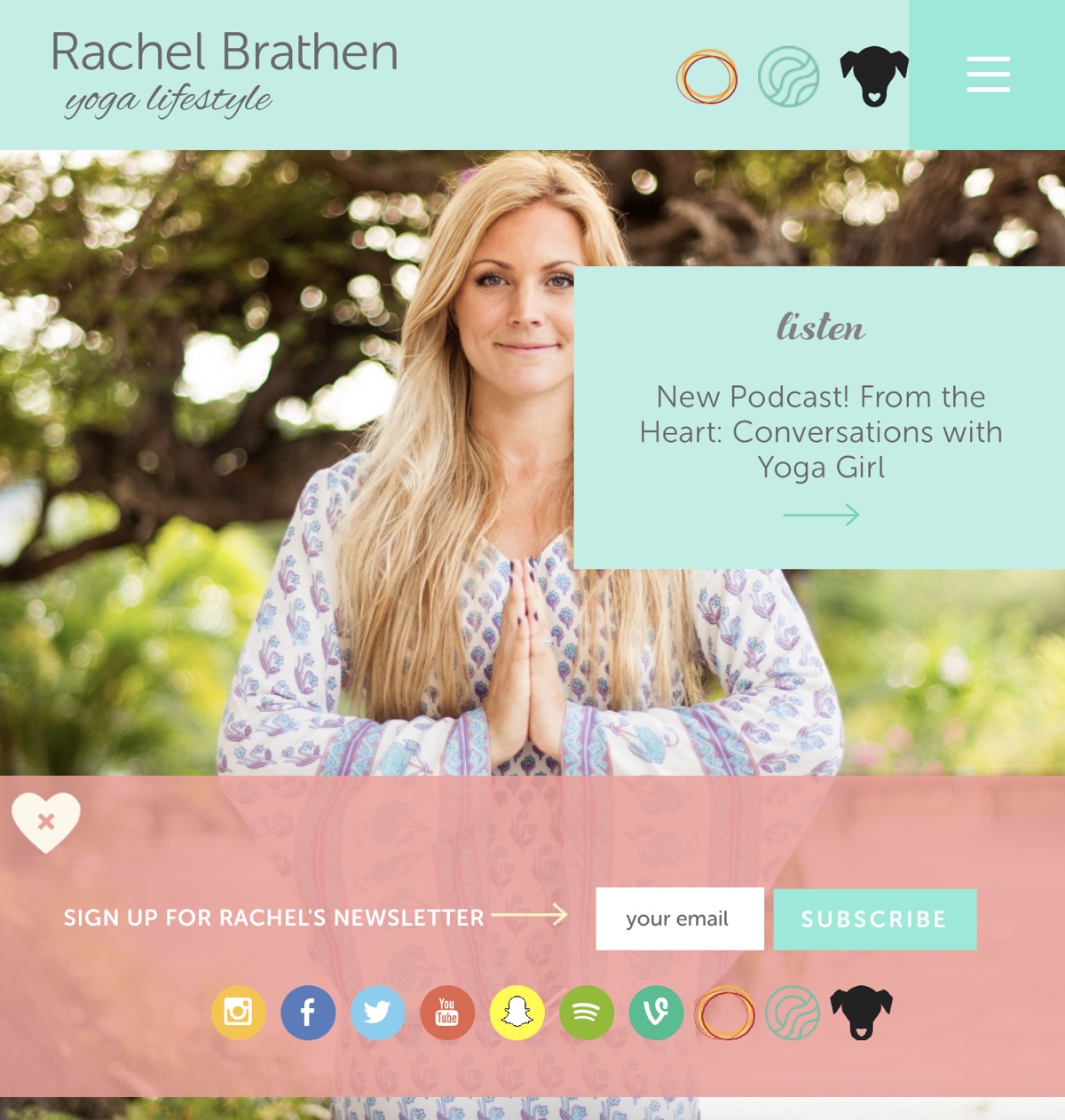 Rachel Brathen Website Screenshot