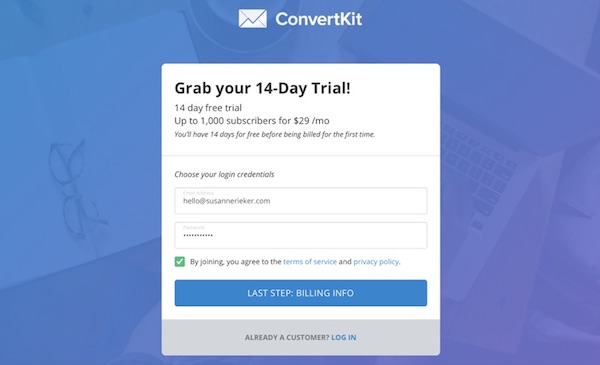 How to get Started with ConvertKit: Sign up