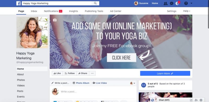 Grow Facebook group promote group in your page header image