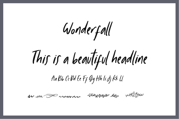 Handwritten Font Wonderfall