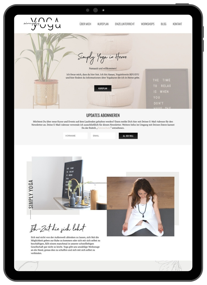 Website Design Simply Yoga