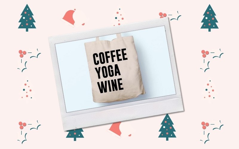christmas-gift-ideas-yoga-teacher-gift-1 10 Christmas Gift Ideas for Yoga Teachers - Coffe Yoga Wine Tote Bag