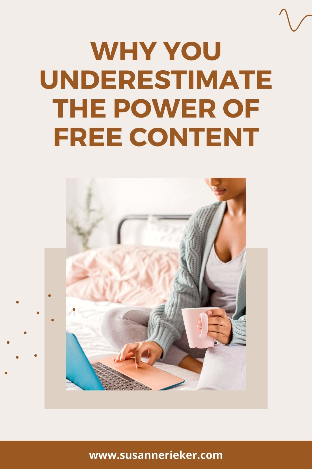 woman creating free content on her laptop