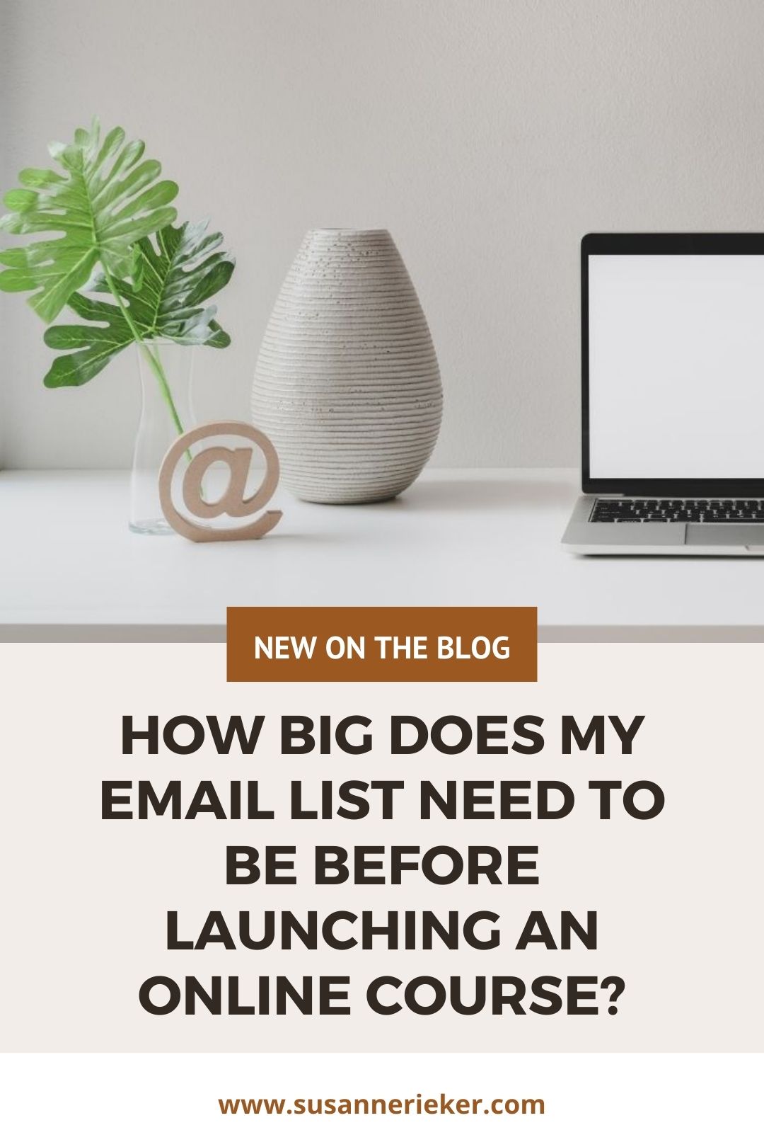 Blissful Biz Podcast | How big does my Email List need to be before Launching an Online Course? a laptop placed on a desk for email marketing in a small business